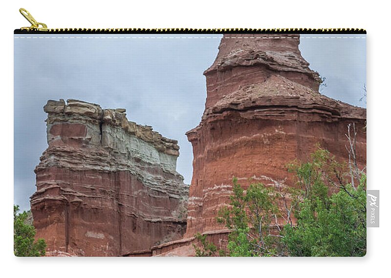 Lighthouse Zip Pouch featuring the photograph 07.30.14 Palo Duro Canyon - Lighthouse Trail 19e #073014 by Ashley M Conger
