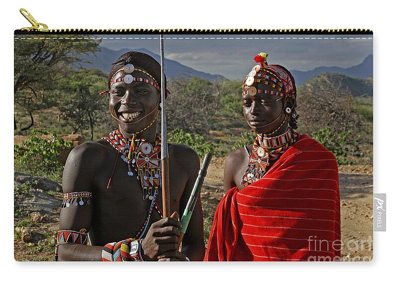 Samburu Zip Pouch featuring the photograph 080105p350 by Arterra Picture Library