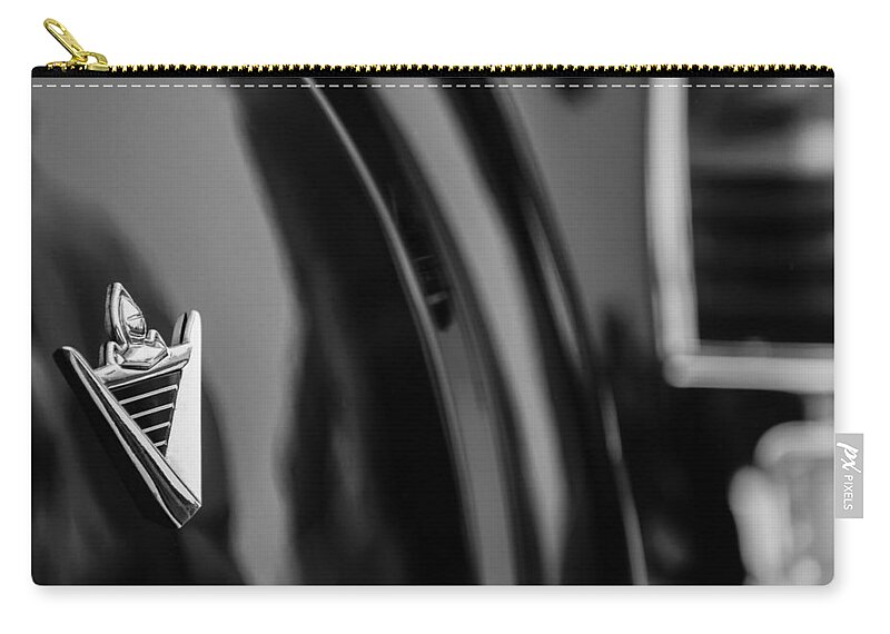 1950 Lincoln Cosmopolitan Henney Limousine Rear Emblem Zip Pouch featuring the photograph 1950 Lincoln Cosmopolitan Henney Limousine Rear Emblem by Jill Reger