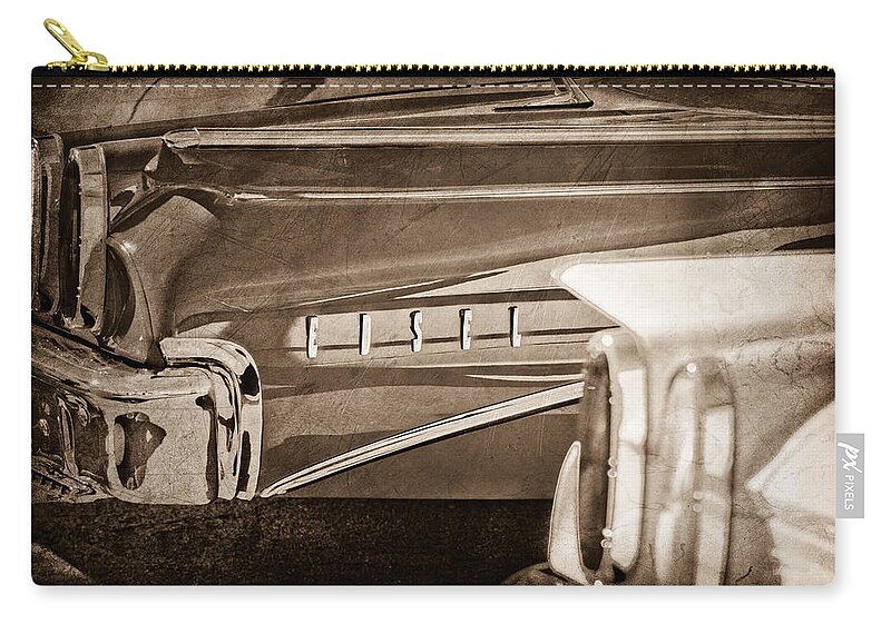 1960 Edsel Taillight Zip Pouch featuring the photograph 1960 Edsel Taillight by Jill Reger