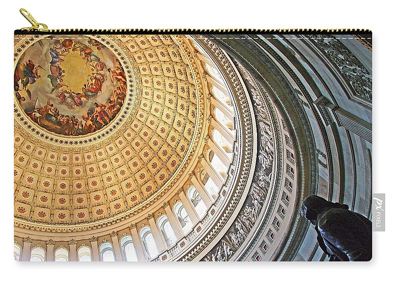 Rotunda Zip Pouch featuring the photograph A Capitol Rotunda by Cora Wandel