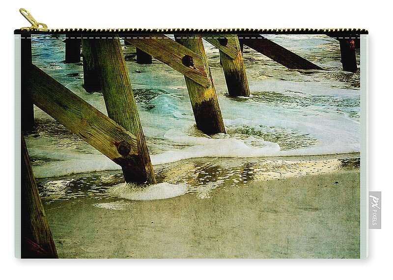 Pier Zip Pouch featuring the photograph AB Pilings #1 by Linda Olsen