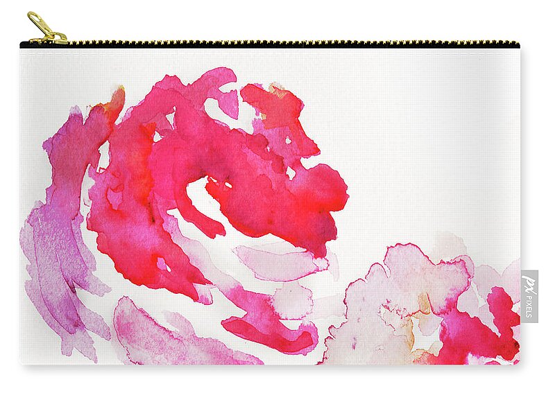 Art Zip Pouch featuring the photograph Abstract Watercolour Flowers #1 by Kathy Collins