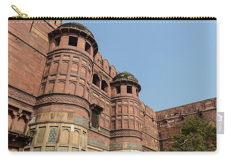 Ancient Zip Pouch featuring the photograph Agra Fort in India #1 by Brandon Bourdages
