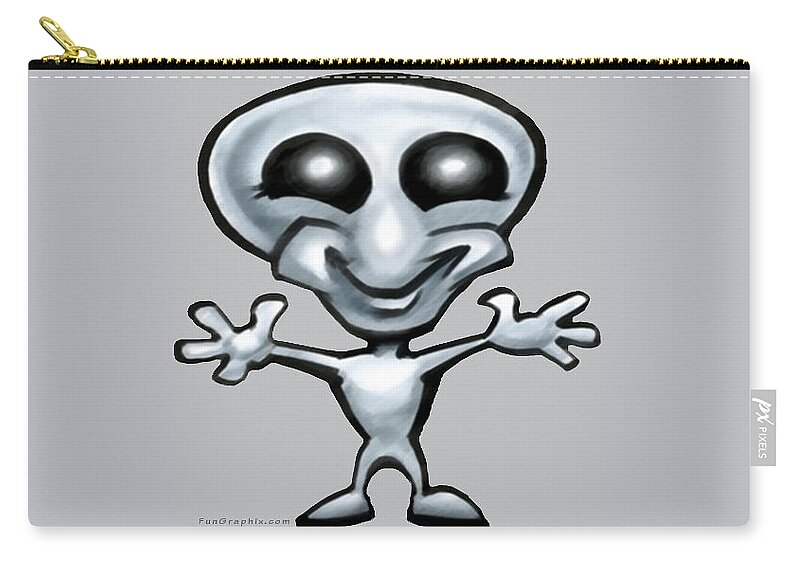 Alien Carry-all Pouch featuring the digital art Alien by Kevin Middleton