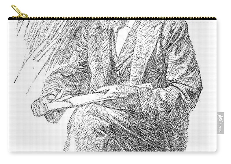 1908 Zip Pouch featuring the drawing Andrew Taylor Still #2 by Granger