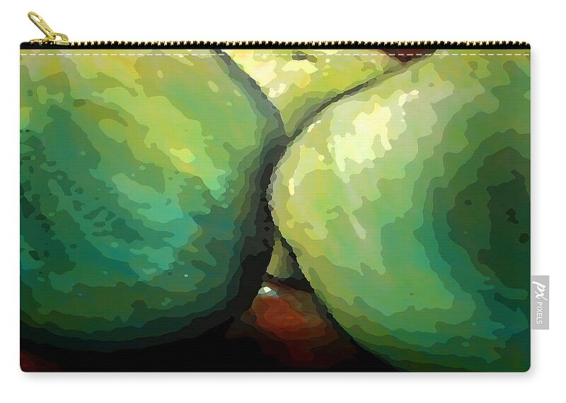 Apples Zip Pouch featuring the digital art Apple Conspiracy #1 by Gary Olsen-Hasek