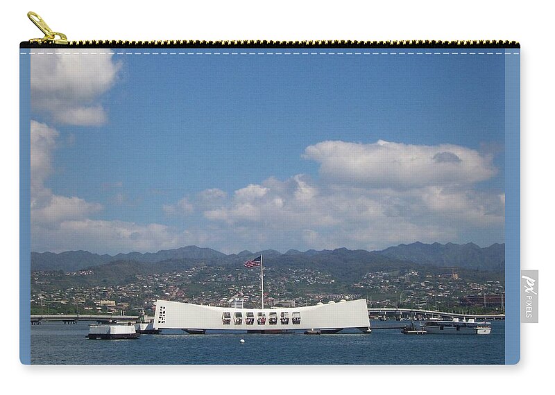 Arizona Memorial Zip Pouch featuring the photograph Arizona Memorial by Kenneth Cole
