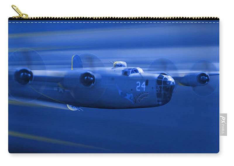 Warbirds Zip Pouch featuring the photograph B-24 Liberator Legend by Mike McGlothlen