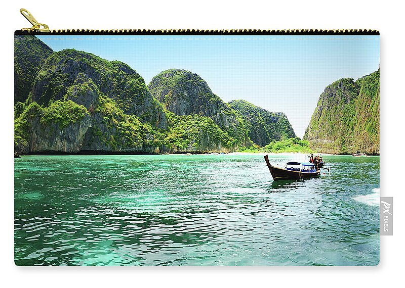 Water's Edge Zip Pouch featuring the photograph Beautiful Tropical Beach In Thailand #1 by Csondy