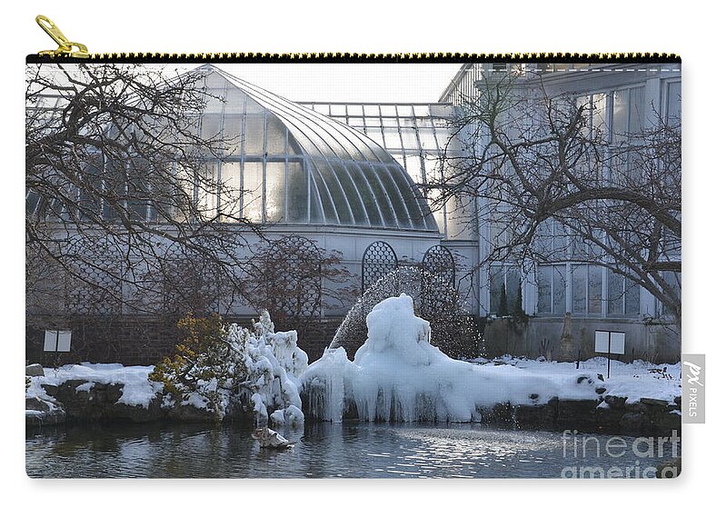 Detroit Zip Pouch featuring the photograph Belle Isle Conservatory pond 2 #2 by Randy J Heath