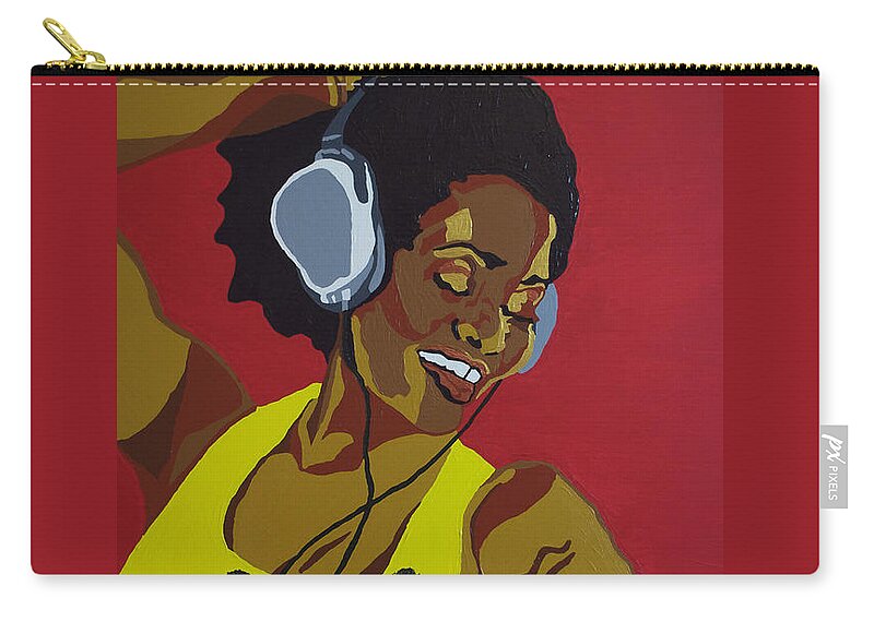 Acrylic Zip Pouch featuring the painting Blame It On The Boogie by Rachel Natalie Rawlins