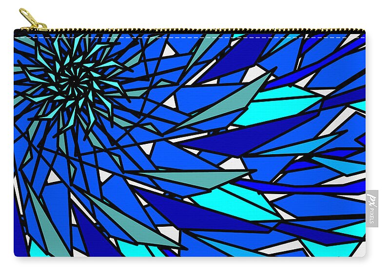 Blue Sun Zip Pouch featuring the digital art Blue Sun by Elizabeth McTaggart