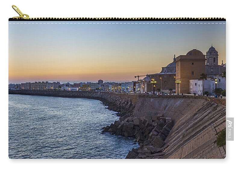 Andalucia Zip Pouch featuring the photograph Cadiz Panorama Spain #1 by Pablo Avanzini