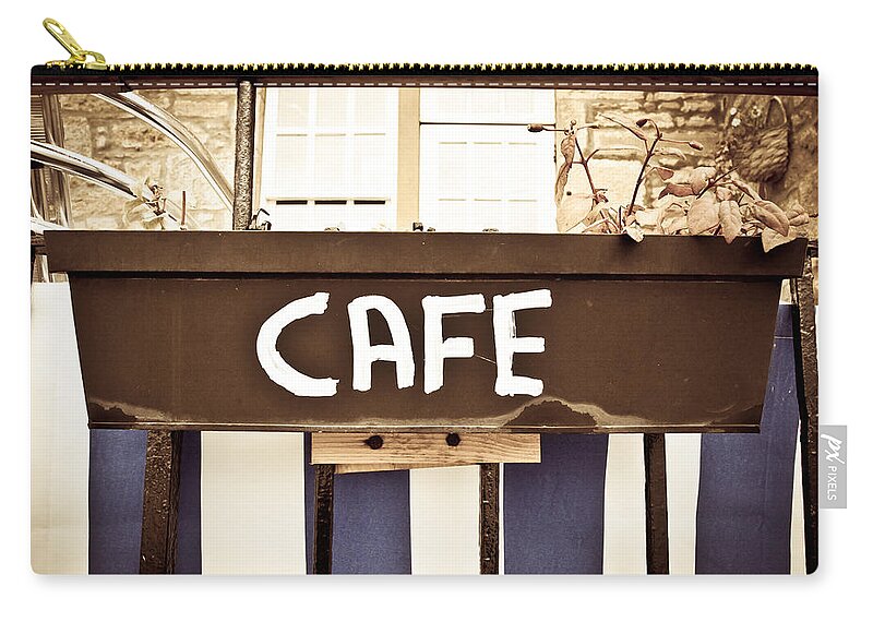 Business Zip Pouch featuring the photograph Cafe sign #1 by Tom Gowanlock
