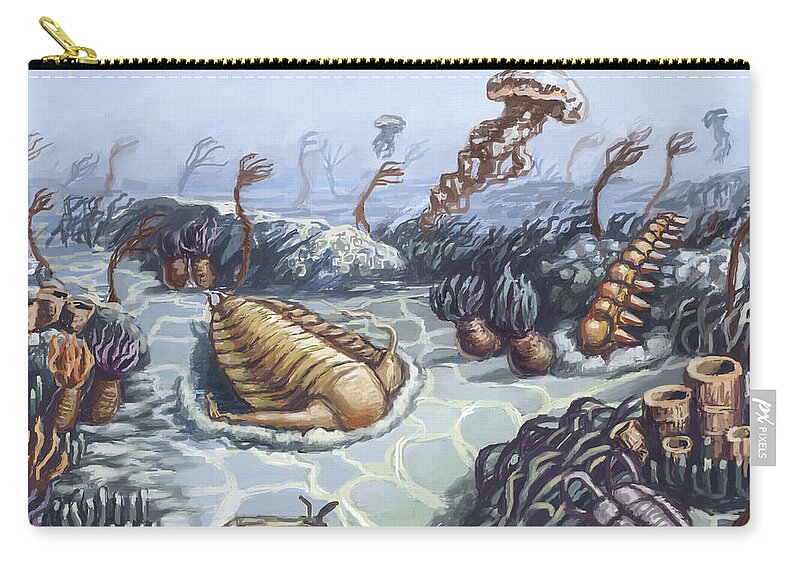 Nature Zip Pouch featuring the photograph Cambrian Period, Illustration #1 by Spencer Sutton