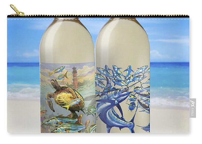 Wine Zip Pouch featuring the glass art Carey Chen fine art wines #5 by Carey Chen