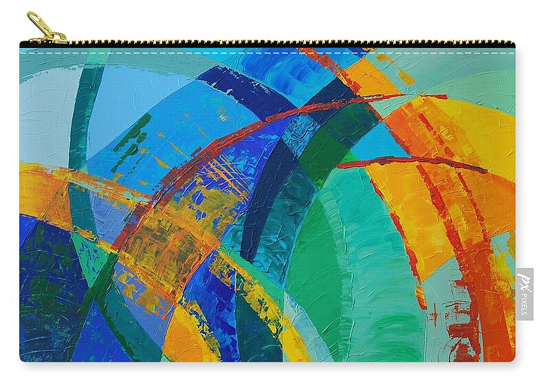 Abstract Zip Pouch featuring the painting Choices by Linda Bailey