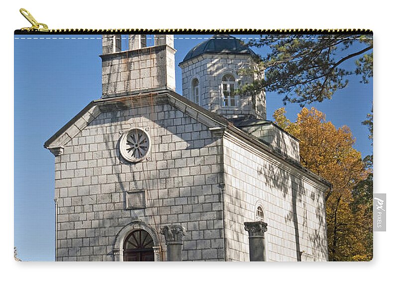 Adriatic Zip Pouch featuring the photograph Church In Cetinje Montenegro #1 by JM Travel Photography