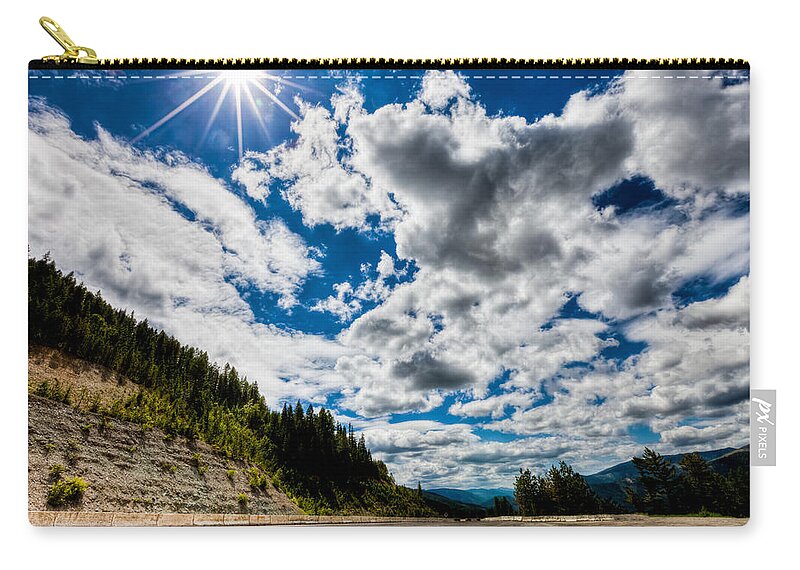 Landscape Zip Pouch featuring the photograph Clouds in a Valley #1 by Alexander Fedin