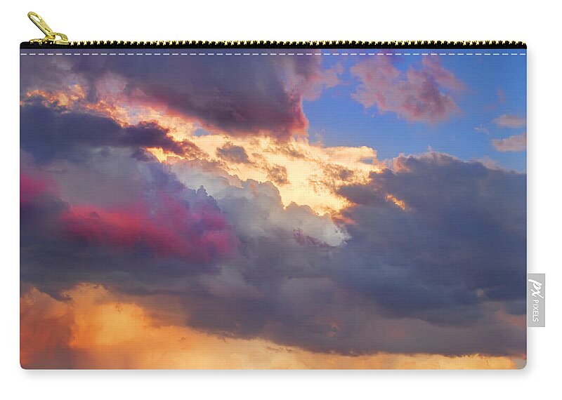 Sunsets Zip Pouch featuring the photograph Cloudscape Sunset Touch Of Blue #1 by James BO Insogna