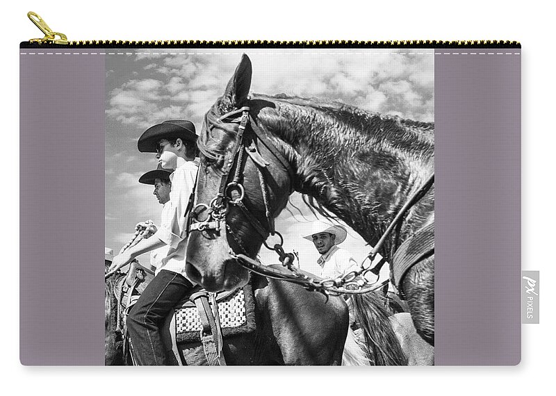  Zip Pouch featuring the photograph Cowboys In Brazil #1 by Aleck Cartwright