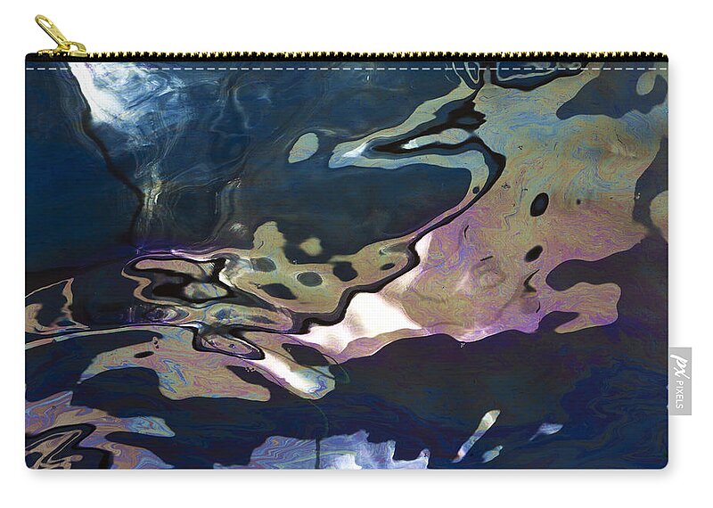 Feb0514 Zip Pouch featuring the photograph Diesel Oil Spill From Boats In Harbor #1 by Duncan Usher