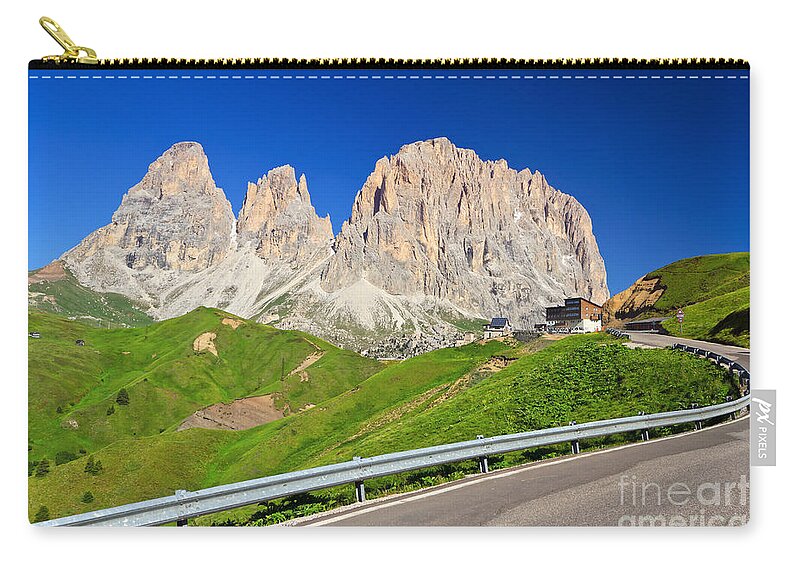 Road Zip Pouch featuring the photograph Dolomiti - Sella pass #1 by Antonio Scarpi