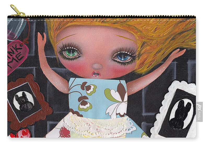 Alice In Wonderland Carry-all Pouch featuring the painting Down the Rabbit Hole by Abril Andrade