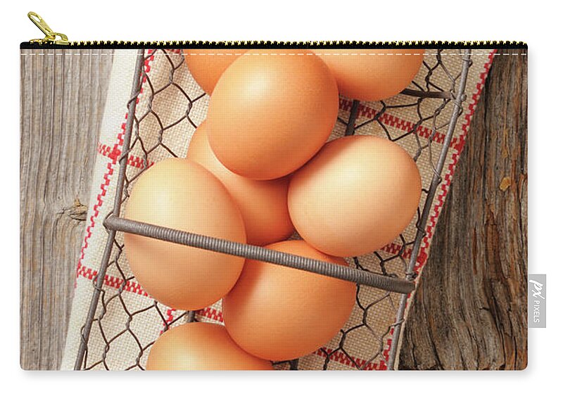 Napkin Zip Pouch featuring the photograph Eggs #1 by Riou