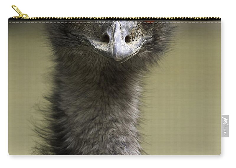 Feb0514 Zip Pouch featuring the photograph Emu Portrait #1 by San Diego Zoo