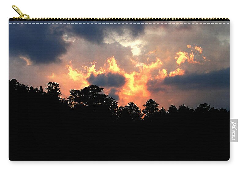 Sunset Zip Pouch featuring the photograph Fire in the Sky #1 by Craig Burgwardt