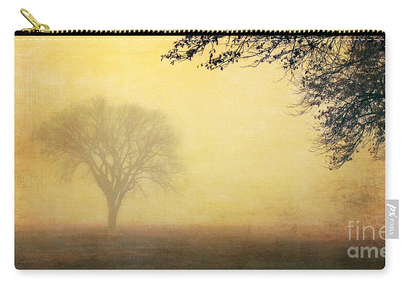 Trees Zip Pouch featuring the photograph Foggy Morning #2 by Pam Holdsworth