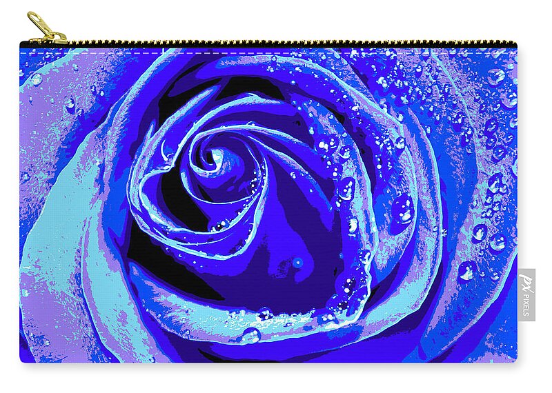 Blue Rose Zip Pouch featuring the photograph Forever In Blue #1 by Krissy Katsimbras
