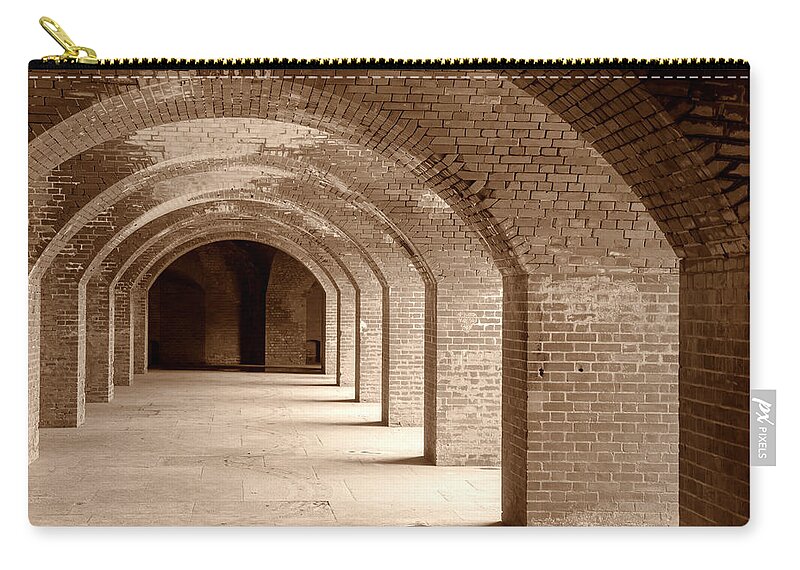 Landscape Zip Pouch featuring the photograph Fort Point Arches #1 by Jonathan Nguyen