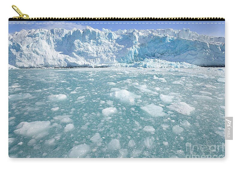 00345962 Zip Pouch featuring the photograph Fortuna Glacier Descending by Yva Momatiuk John Eastcott