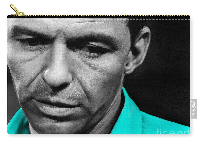 Frank Sinatra Art Zip Pouch featuring the mixed media Frank Sinatra Art #8 by Marvin Blaine