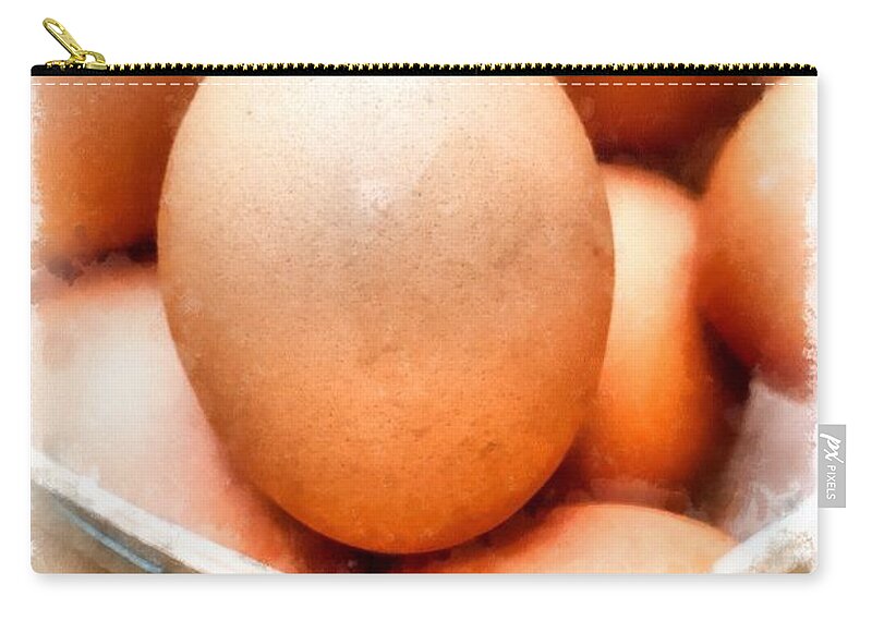 Eggs Zip Pouch featuring the photograph Fresh Eggs #2 by Edward Fielding