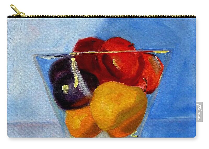 Fruit Zip Pouch featuring the painting Fruit Bowl #2 by Nancy Merkle