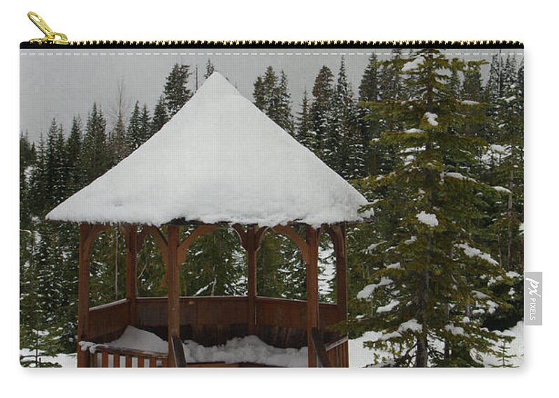 Winter Zip Pouch featuring the photograph Gazebo by Marilyn Wilson