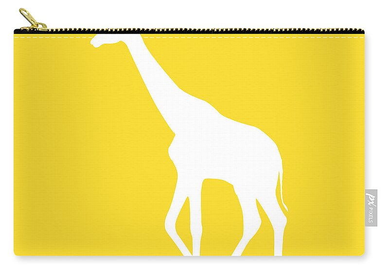 Graphic Art Zip Pouch featuring the digital art Giraffe in Golden and White #1 by Jackie Farnsworth
