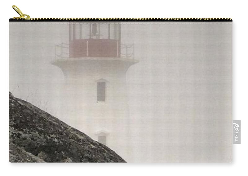 Lighthouse Zip Pouch featuring the photograph Halifax Fog #1 by Jennifer Wheatley Wolf