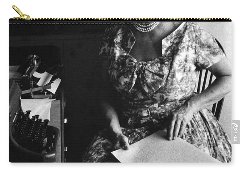 Deafblind Zip Pouch featuring the photograph Helen Keller #1 by Rollie McKenna