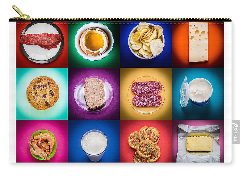 Arteriosclerosis Zip Pouch featuring the photograph High Cholesterol Food #1 by Philippe Garo