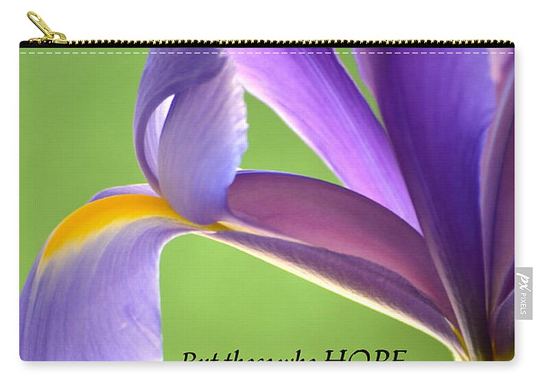Iris Zip Pouch featuring the photograph Hope by Deb Halloran