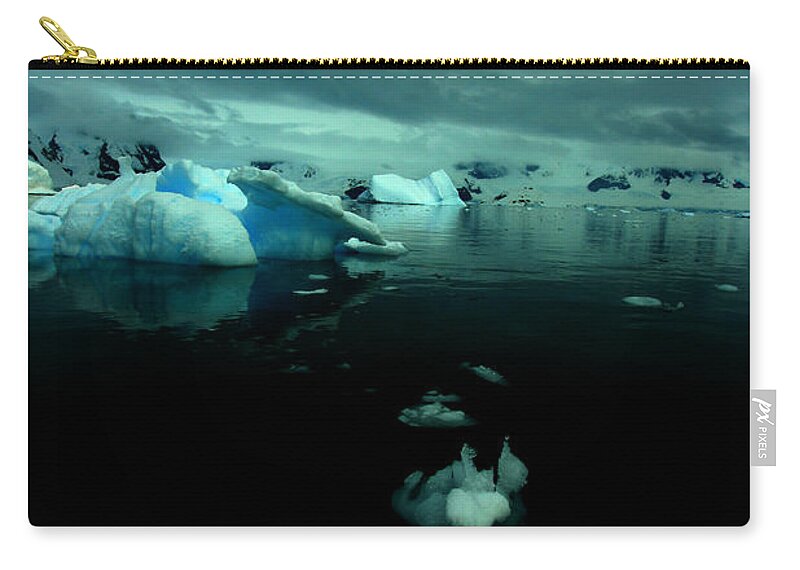 Iceberg Zip Pouch featuring the photograph Icebergs #1 by Amanda Stadther