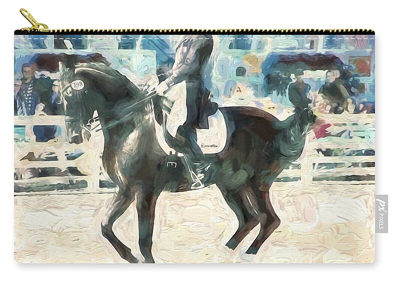 Horse Zip Pouch featuring the photograph In The Air #1 by Alice Gipson