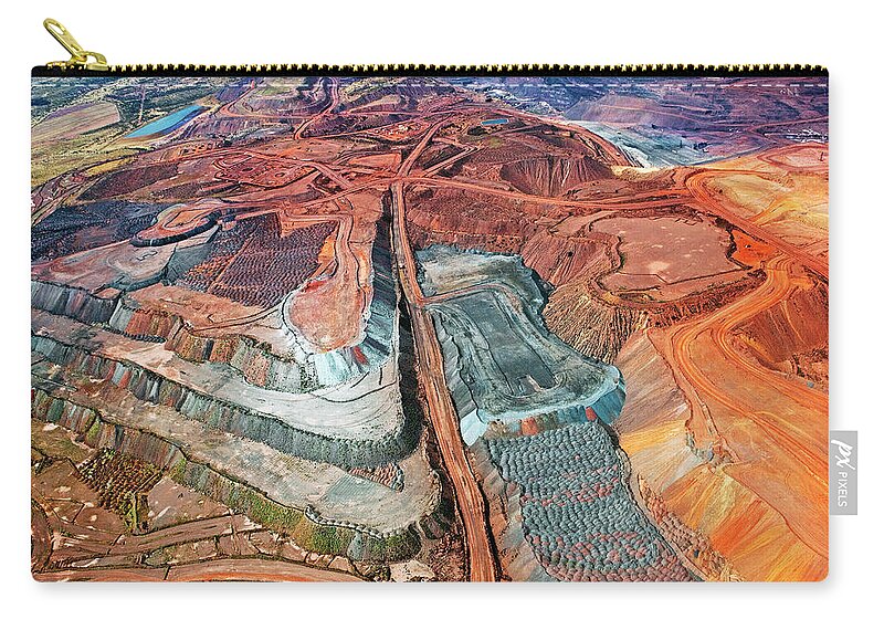 Mineral Zip Pouch featuring the photograph Iron Ore Mine, Mount Whaleback #1 by John W Banagan