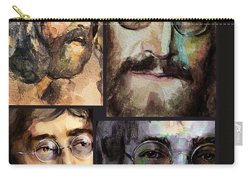 John Lennon Zip Pouch featuring the painting John Lennon #2 by Laur Iduc
