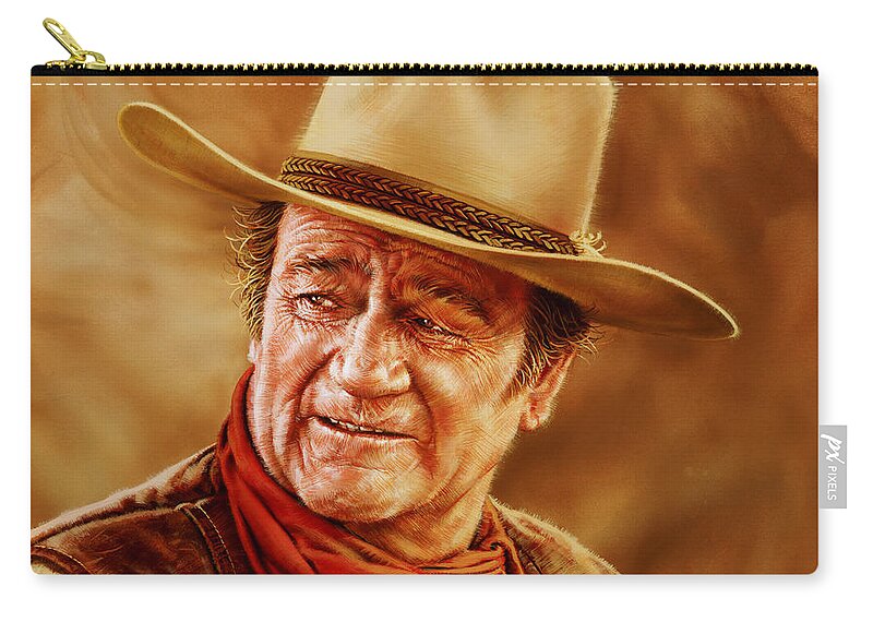 Portrait Zip Pouch featuring the painting American Hero by Dick Bobnick
